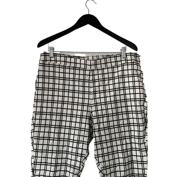Nanette Lapore White Black Large Windowpane Pattern Legging Pants - Picture 3 of 6